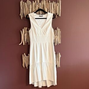 Sleeveless V-Neck White Summer Dress